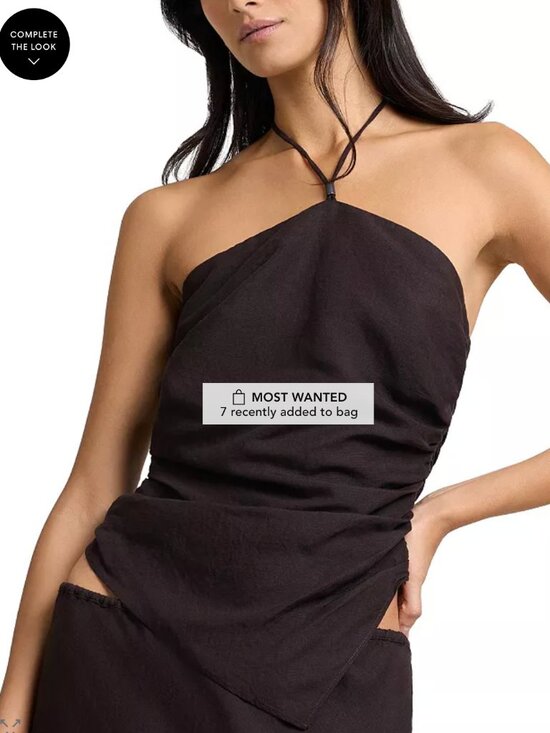 Onia Tops - Onia Air Linen Asymmetrical Halter Top